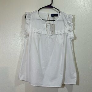 Blue Rain white sleeveless blouse. Size Medium. NWT